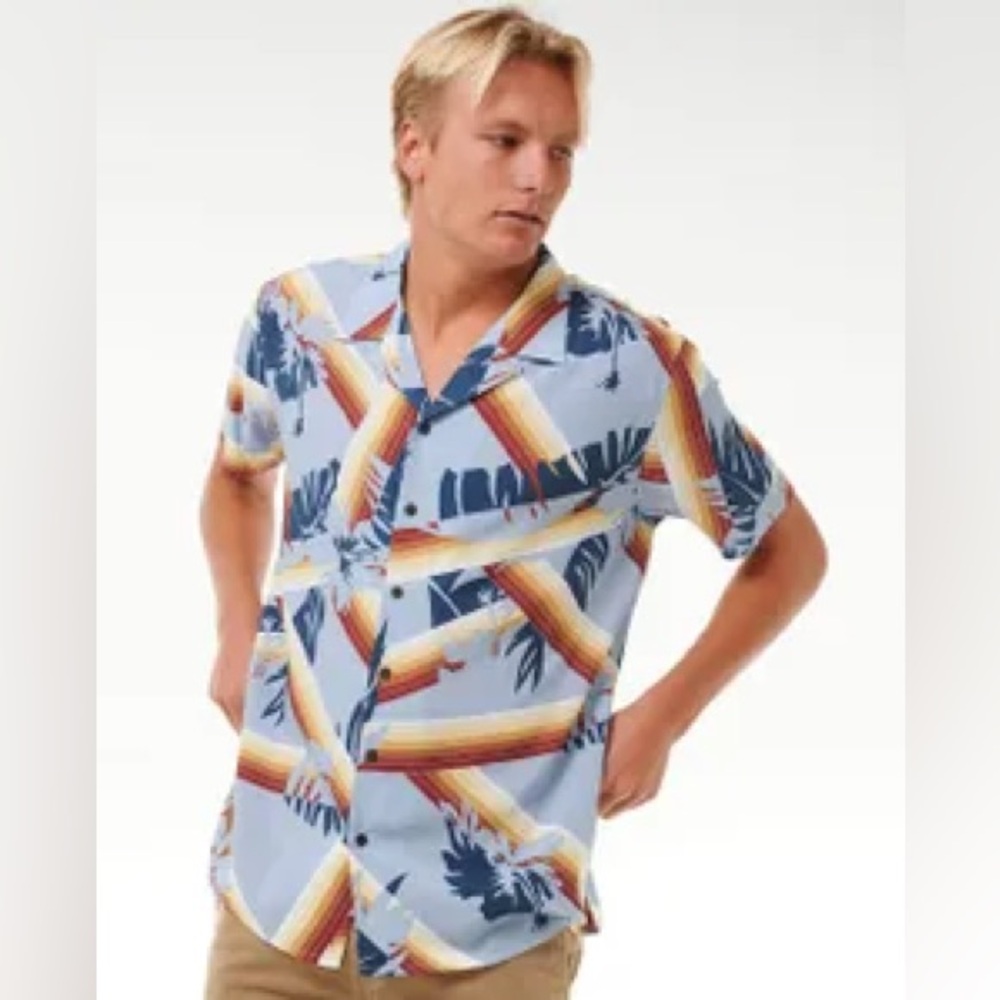 Rip Curl Surf Revival Hoffman Short Sleeve Shirt Medium
